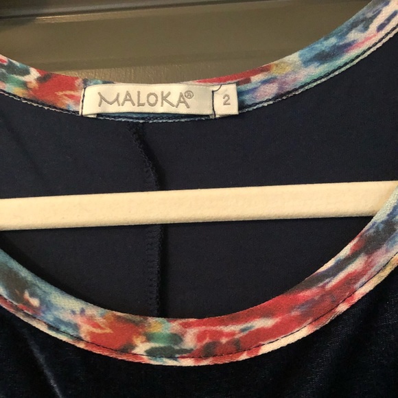 Maloka size 2 (same as US size 6) navy dress - Picture 3 of 6